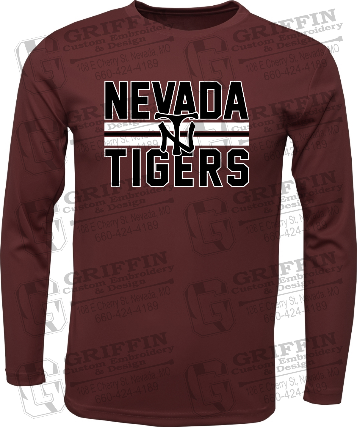 Toddler Dry-Fit Long Sleeve T-Shirt - Softball - Nevada Tigers 25-U