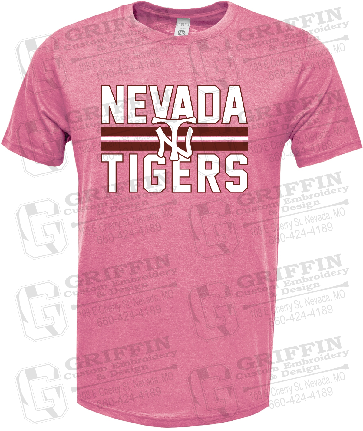 Soft-Tek Short Sleeve T-Shirt - Baseball - Nevada Tigers 25-U