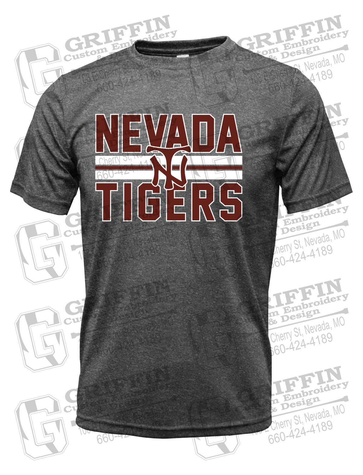 Dry-Fit Short Sleeve T-Shirt - Baseball - Nevada Tigers 25-U