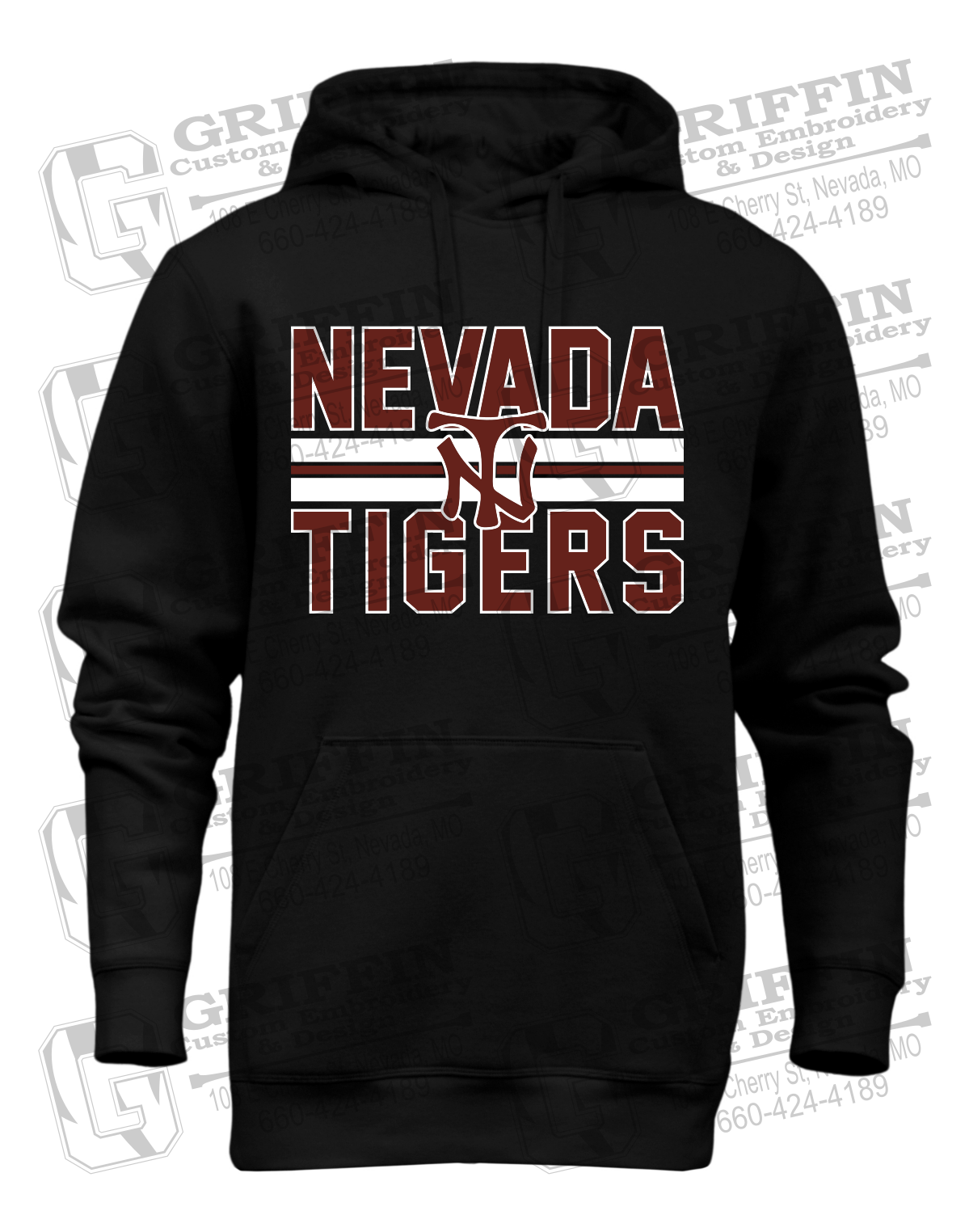 Heavyweight Fleece Hoodie - Baseball - Nevada Tigers 25-U