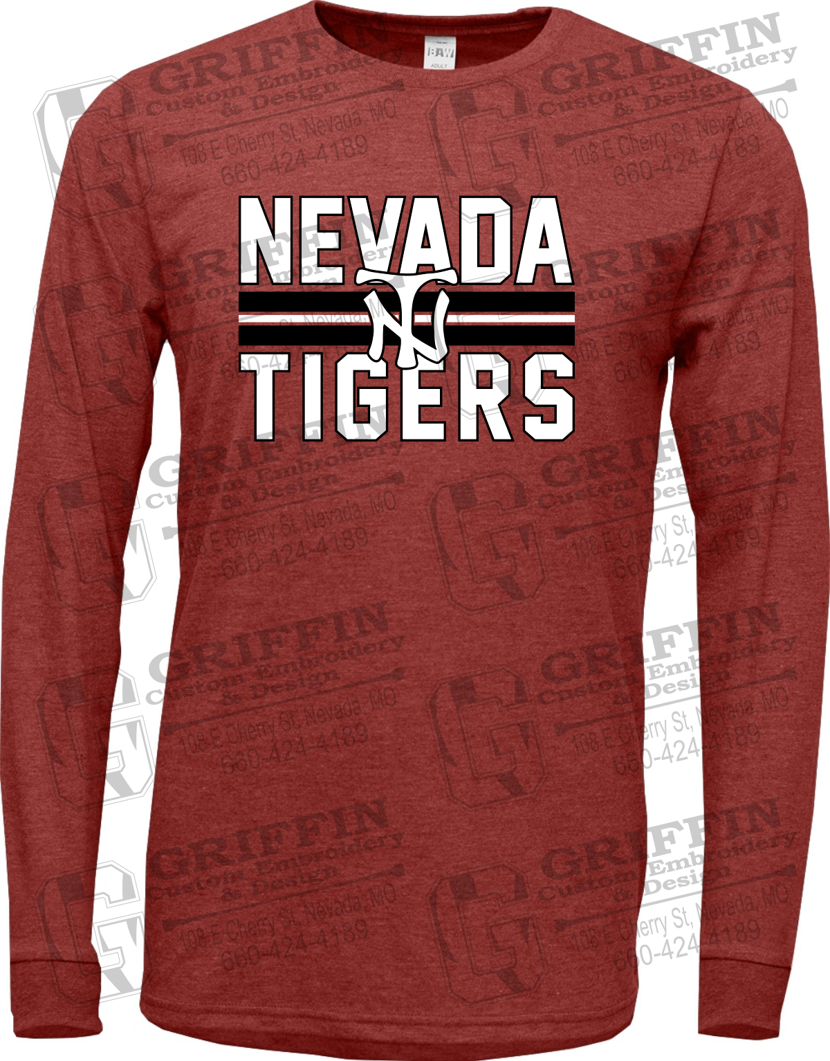 Soft-Tek Long Sleeve T-Shirt - Softball - Nevada Tigers 25-U