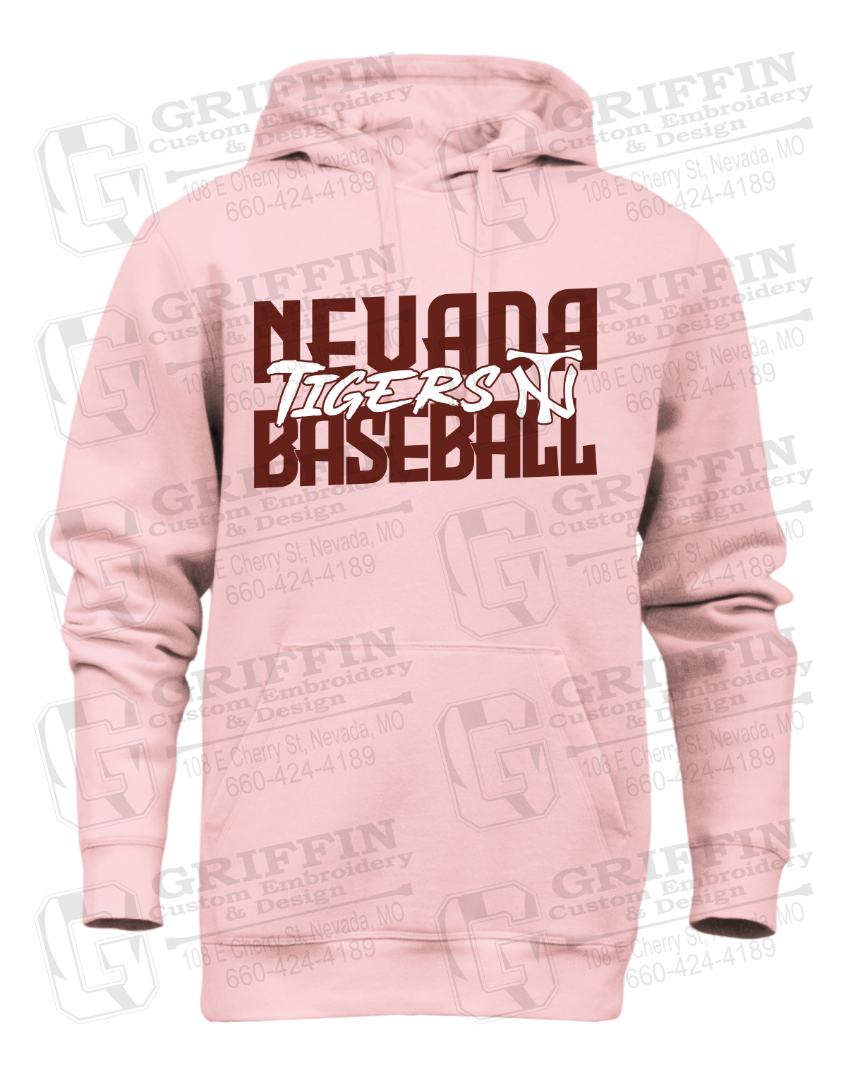 Heavyweight Fleece Hoodie - Baseball - Nevada Tigers 25-V