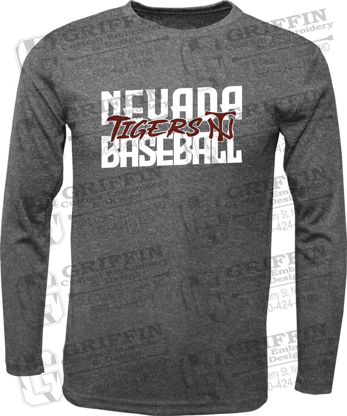 Dry-Fit Long Sleeve T-Shirt - Baseball - Nevada Tigers 25-V