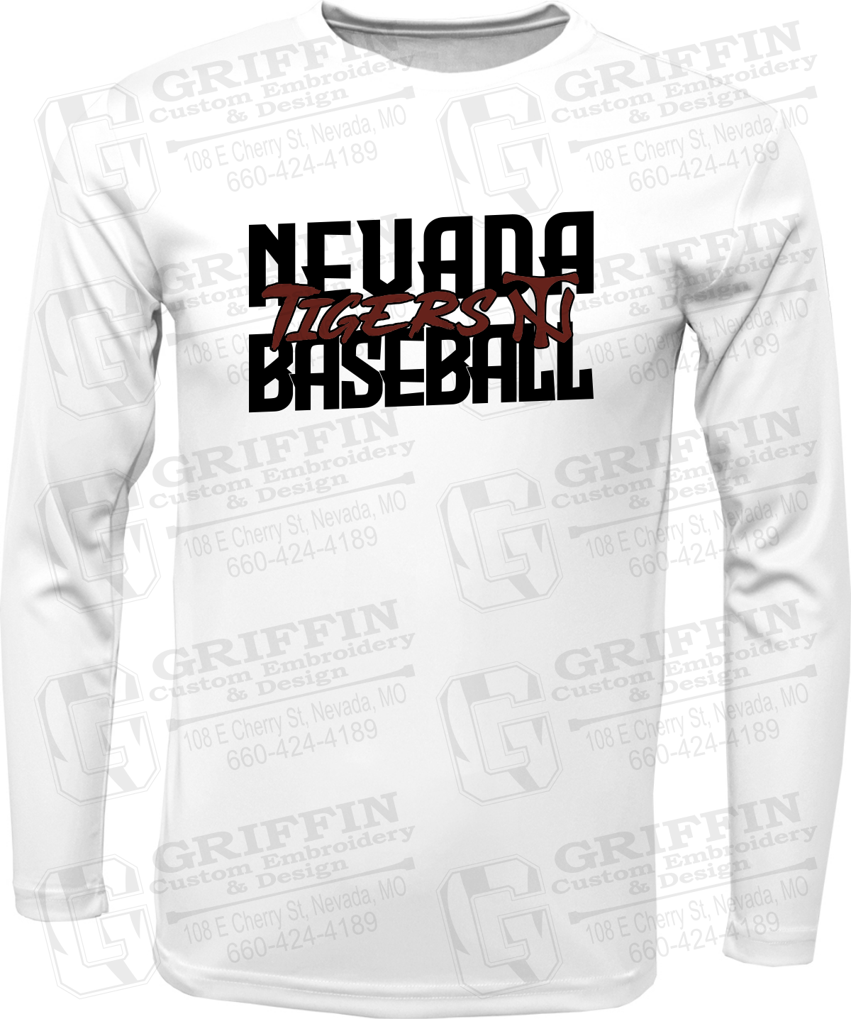 Toddler Dry-Fit Long Sleeve T-Shirt - Baseball - Nevada Tigers 25-V
