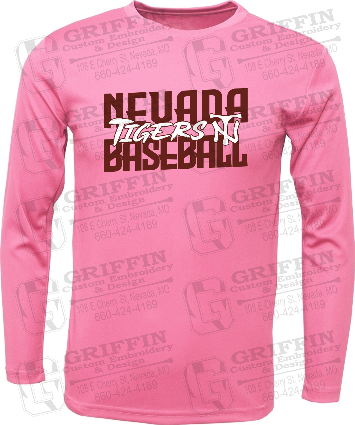 Toddler Dry-Fit Long Sleeve T-Shirt - Baseball - Nevada Tigers 25-V