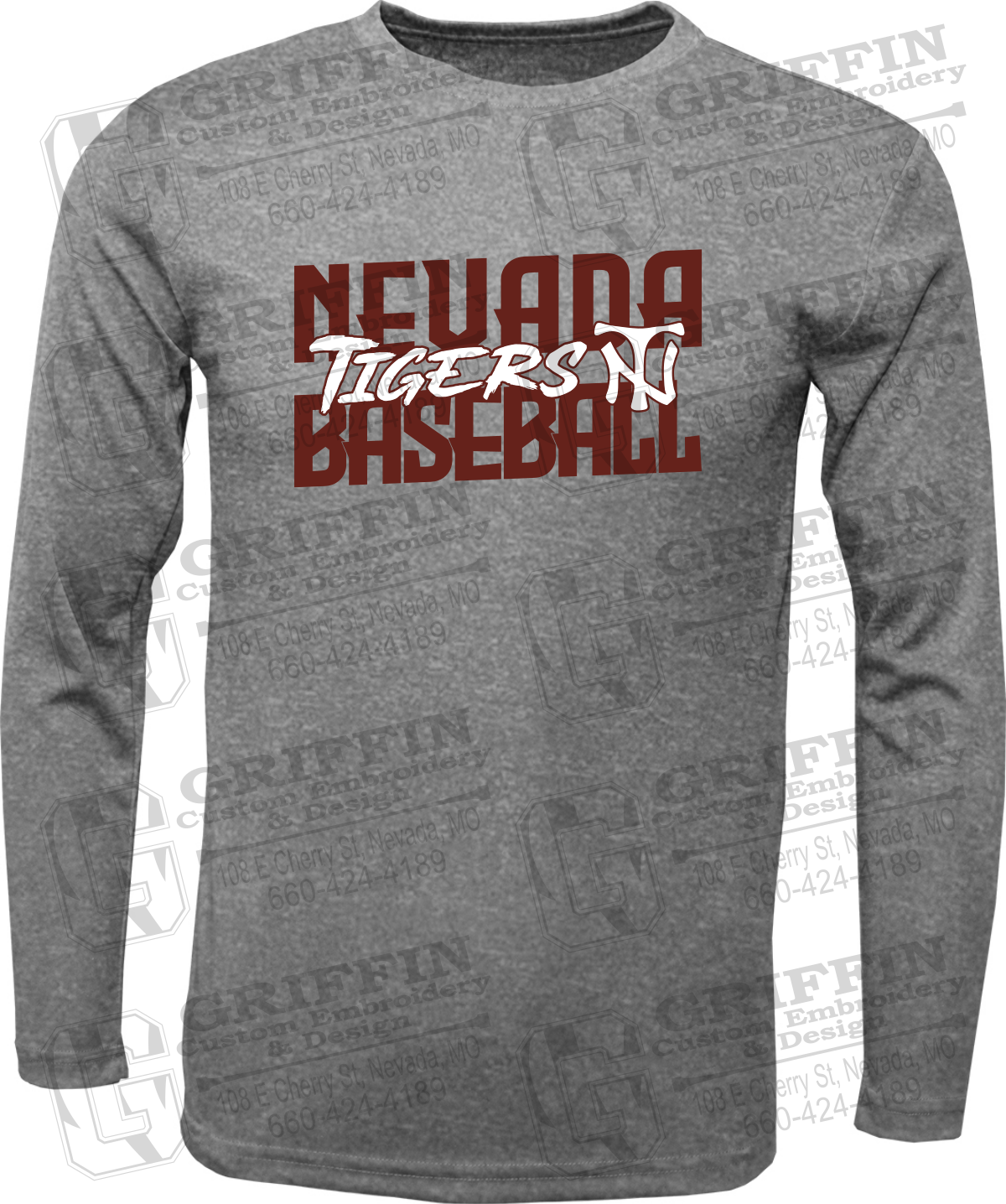 Dry-Fit Long Sleeve T-Shirt - Baseball - Nevada Tigers 25-V