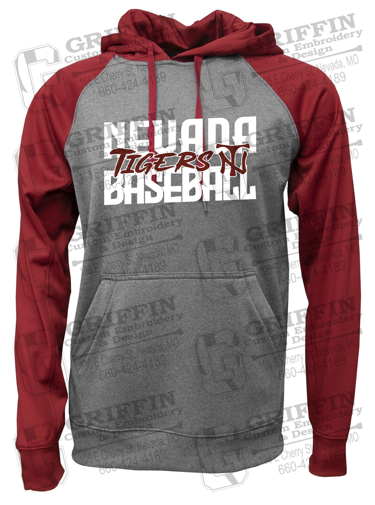 Performance Fleece Raglan Hoodie - Baseball - Nevada Tigers 25-V