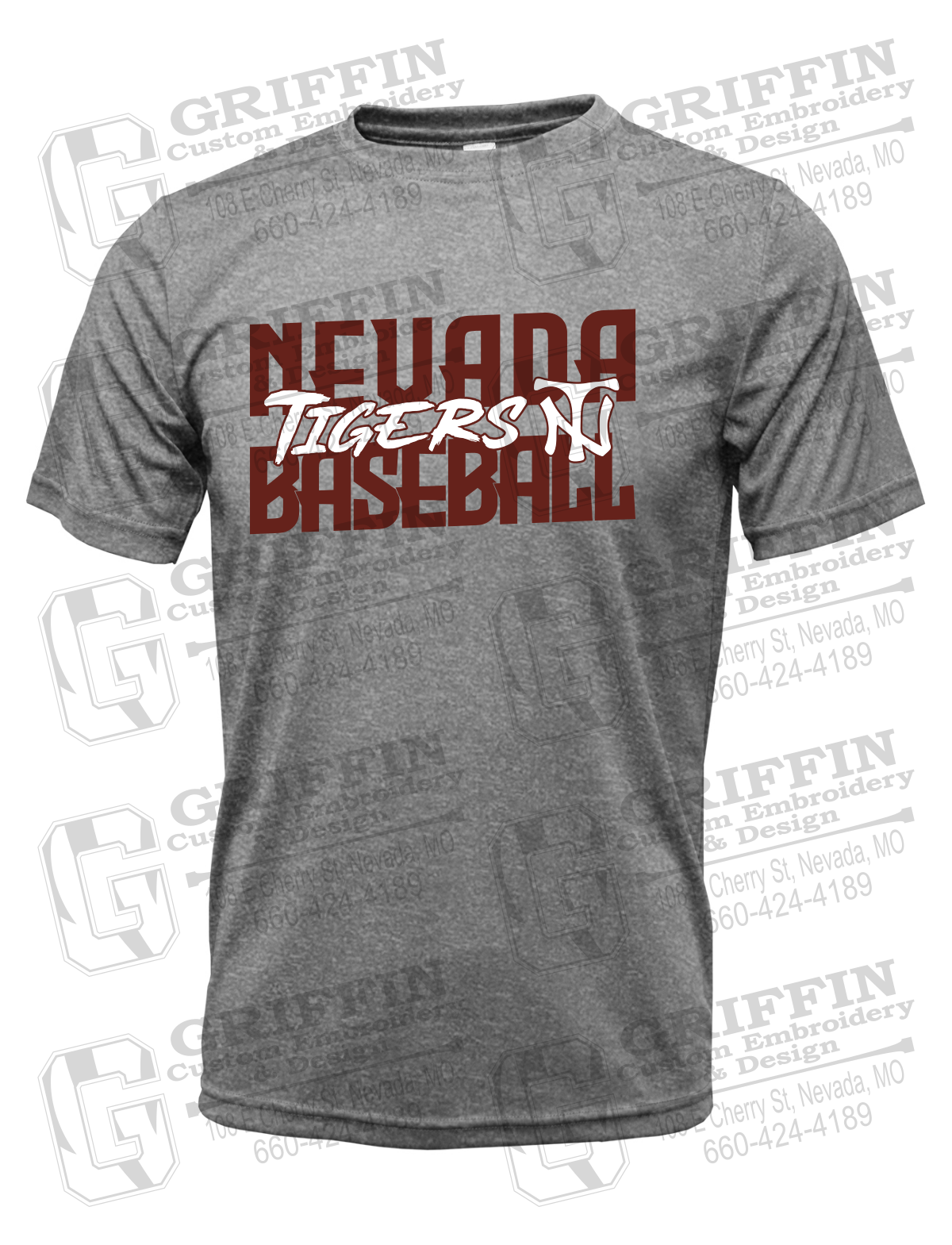 Dry-Fit Short Sleeve T-Shirt - Baseball - Nevada Tigers 25-V