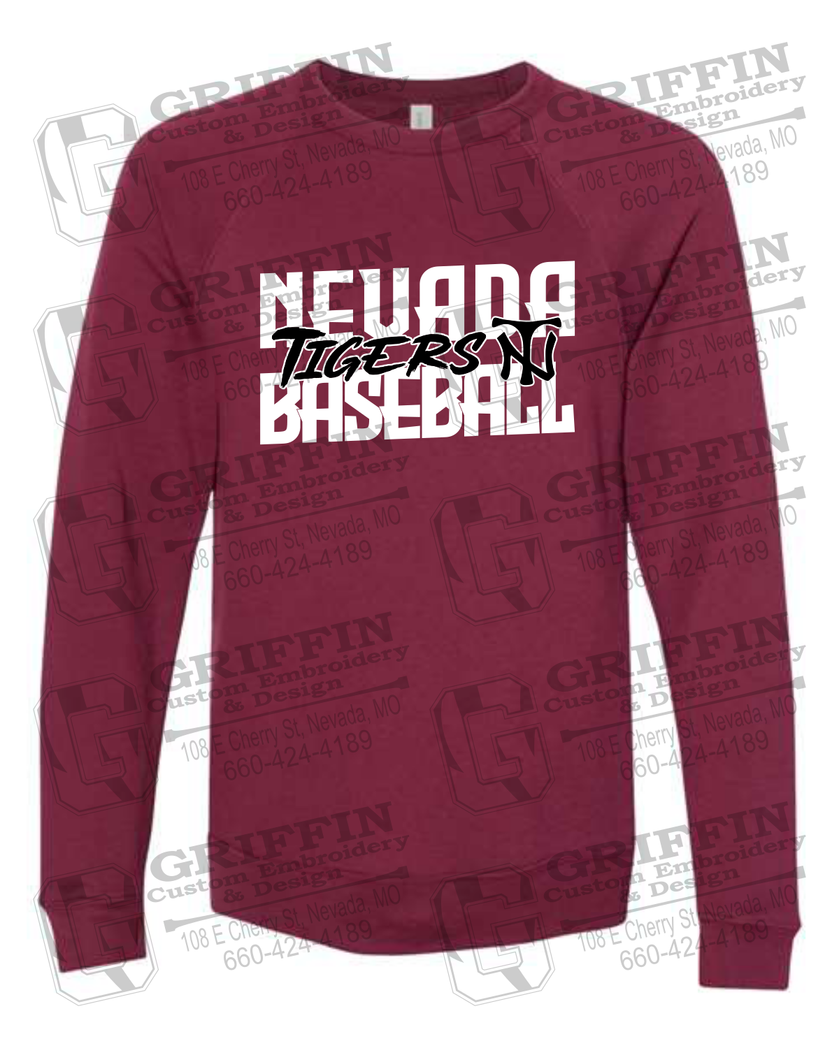 Sponge Fleece Sweatshirt - Baseball - Nevada Tigers 25-V