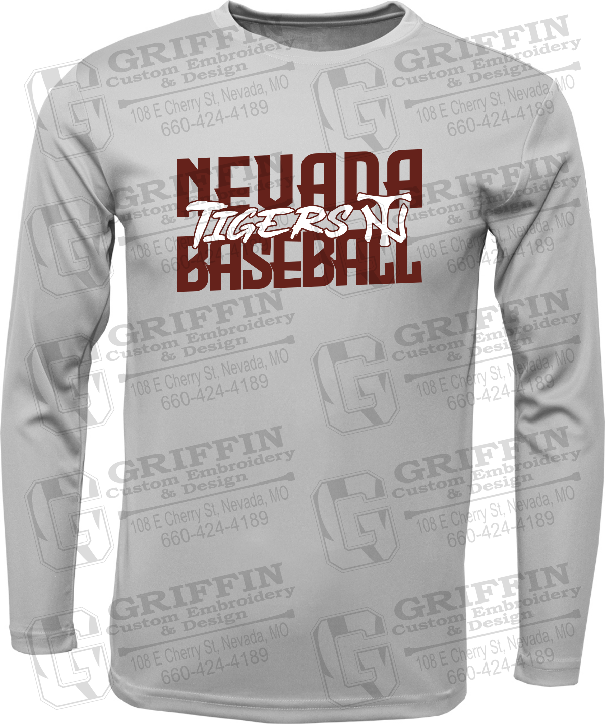 Toddler Dry-Fit Long Sleeve T-Shirt - Baseball - Nevada Tigers 25-V
