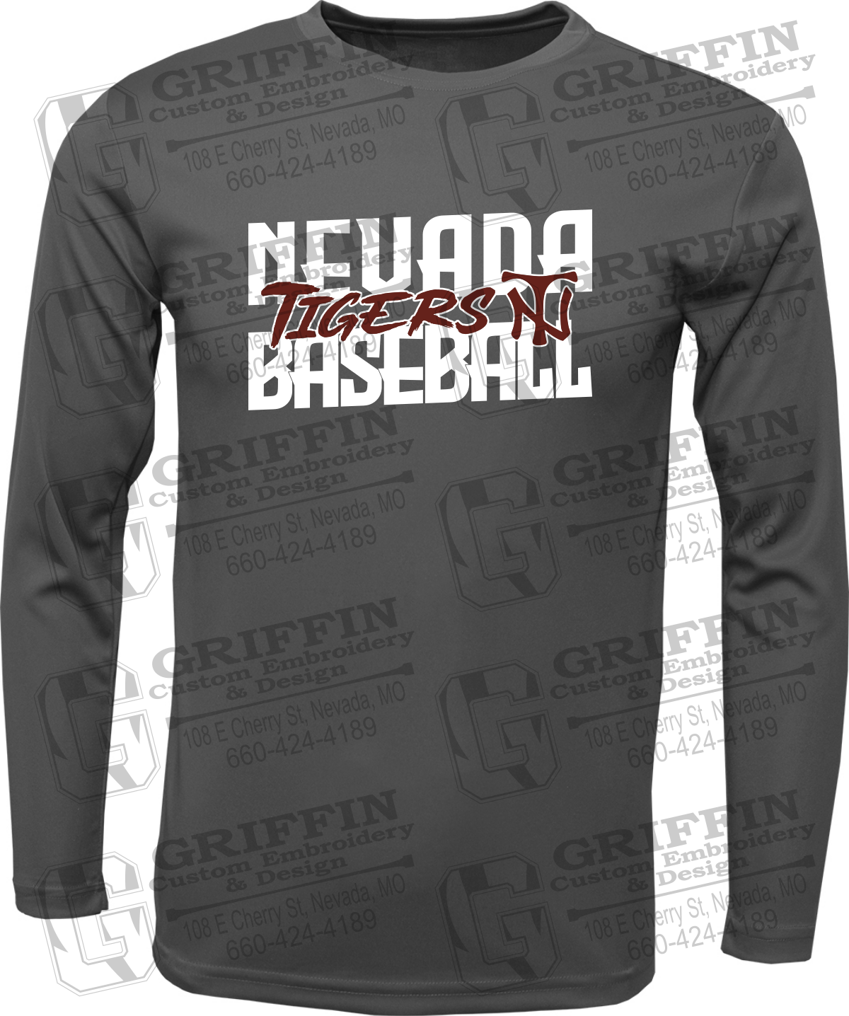Dry-Fit Long Sleeve T-Shirt - Baseball - Nevada Tigers 25-V