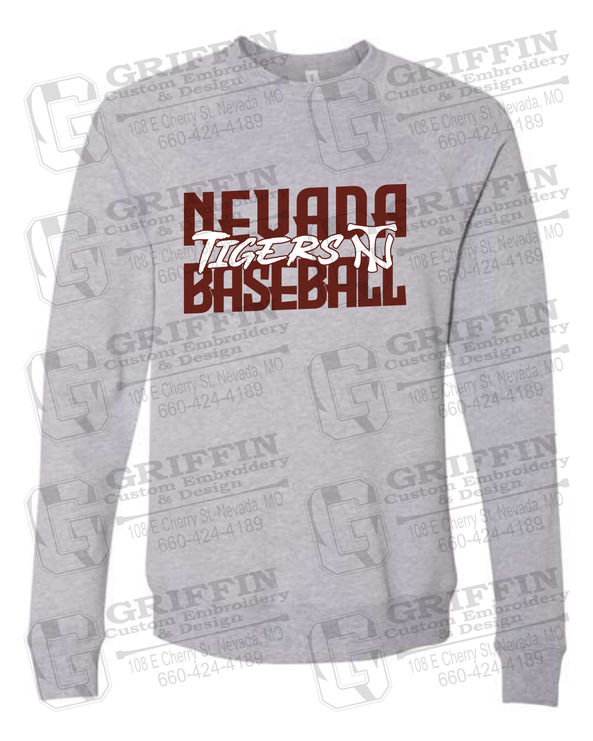 Sponge Fleece Sweatshirt - Baseball - Nevada Tigers 25-V