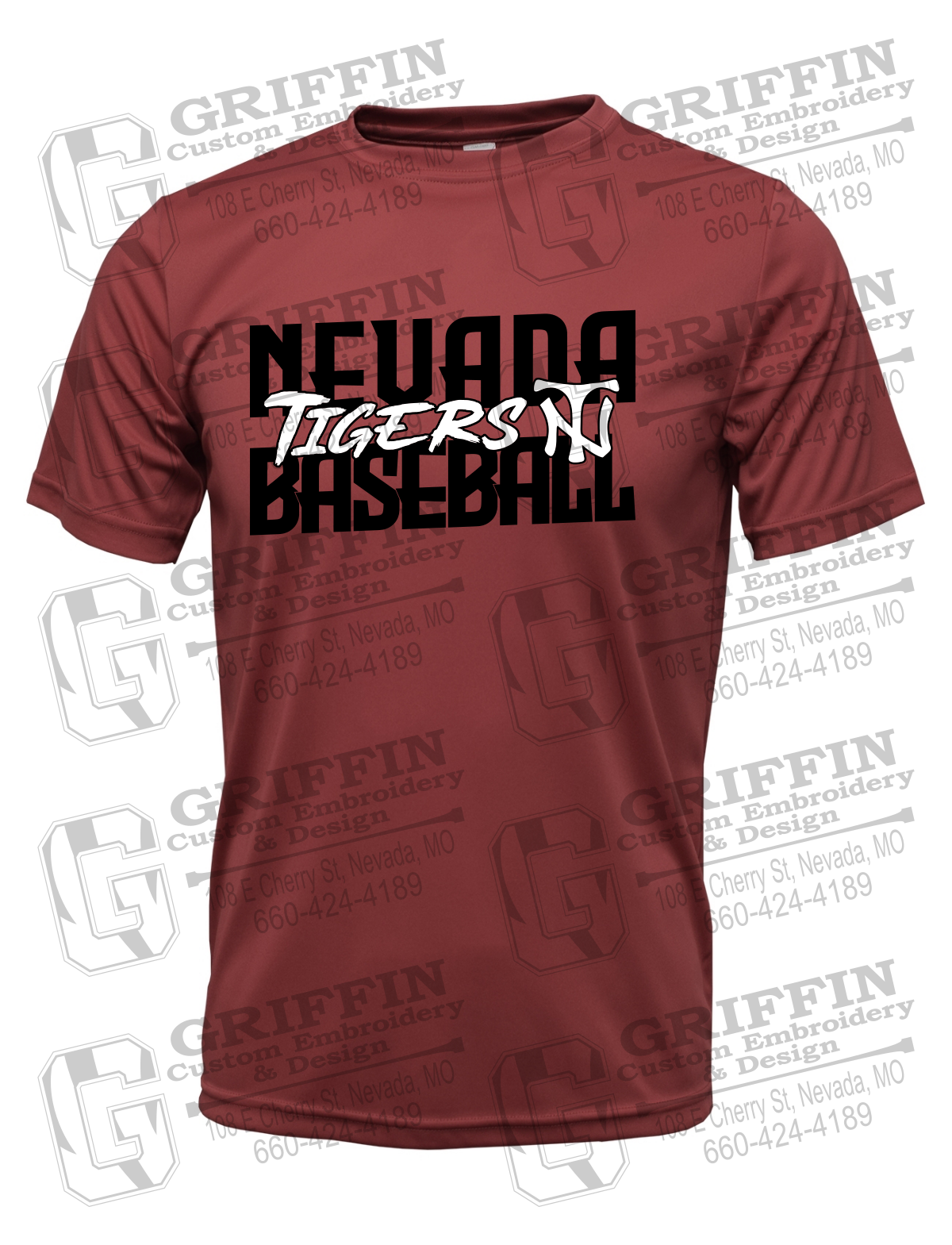 Dry-Fit Short Sleeve T-Shirt - Baseball - Nevada Tigers 25-V