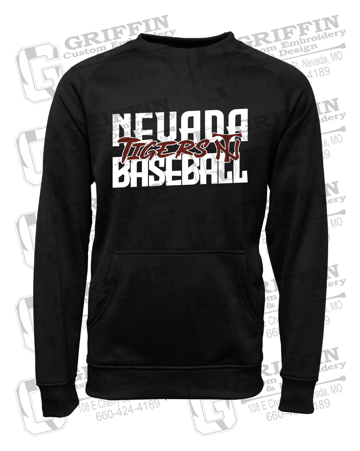 Performance Fleece Sweatshirt - Baseball - Nevada Tigers 25-V