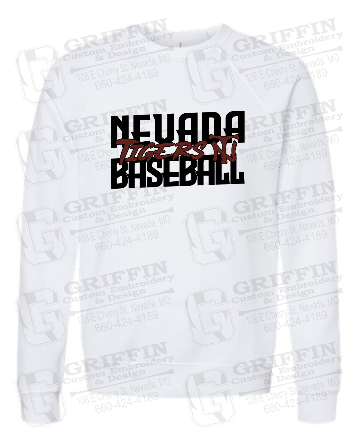 Sponge Fleece Sweatshirt - Baseball - Nevada Tigers 25-V