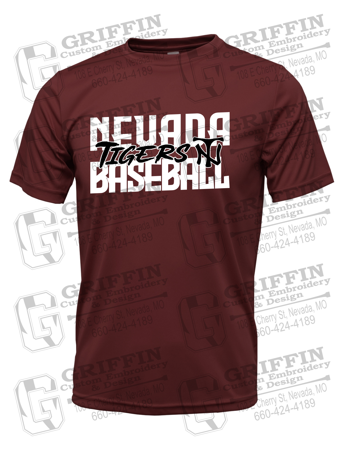 Dry-Fit Short Sleeve T-Shirt - Baseball - Nevada Tigers 25-V