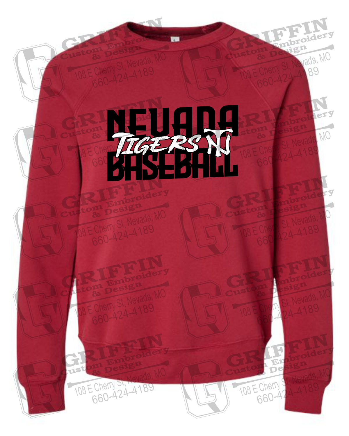 Sponge Fleece Sweatshirt - Baseball - Nevada Tigers 25-V