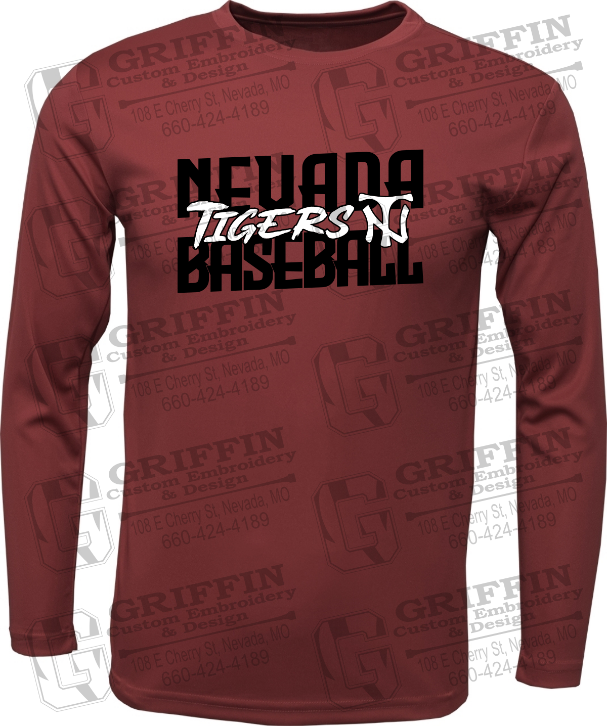 Dry-Fit Long Sleeve T-Shirt - Baseball - Nevada Tigers 25-V