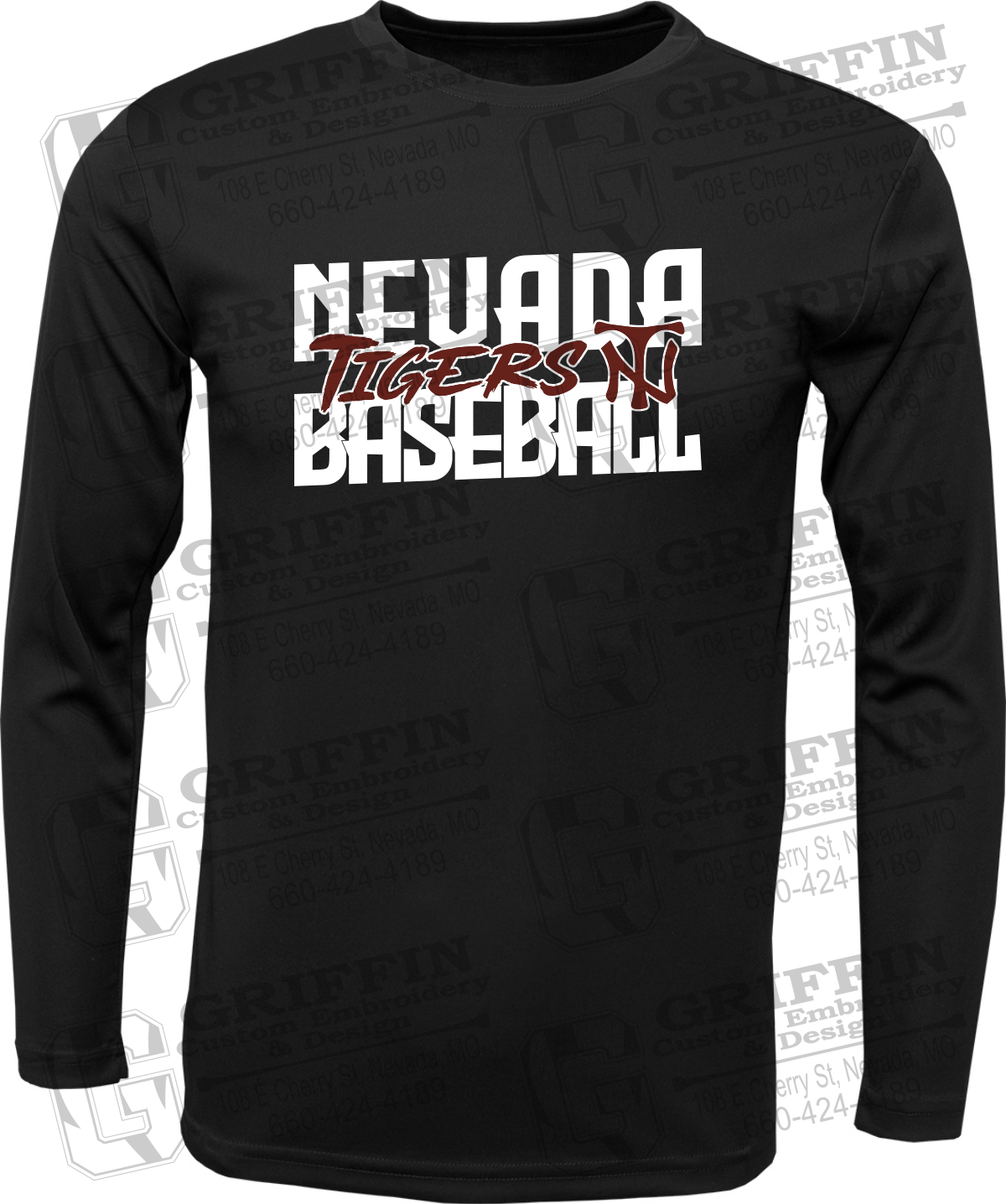 Toddler Dry-Fit Long Sleeve T-Shirt - Baseball - Nevada Tigers 25-V