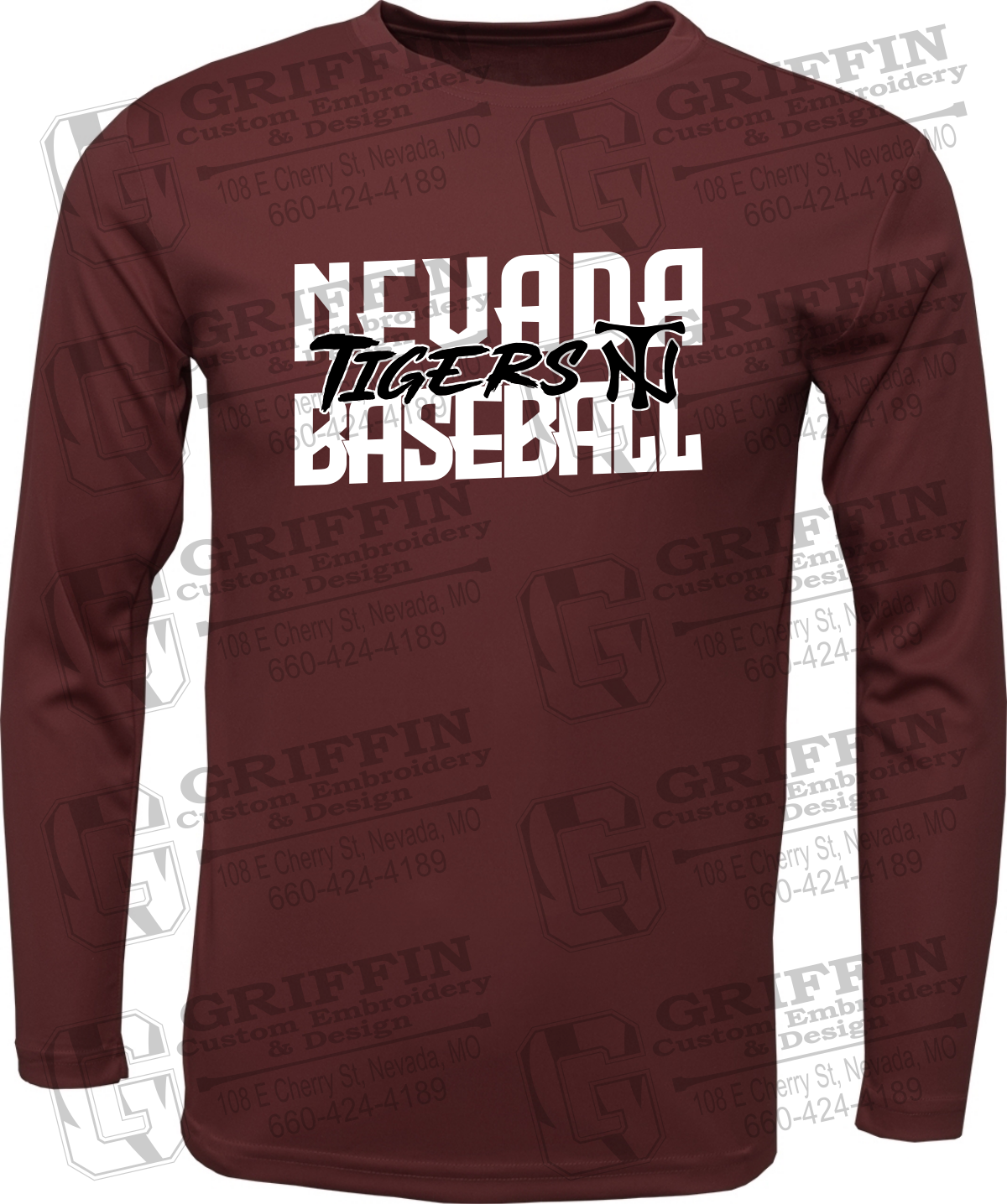 Toddler Dry-Fit Long Sleeve T-Shirt - Baseball - Nevada Tigers 25-V