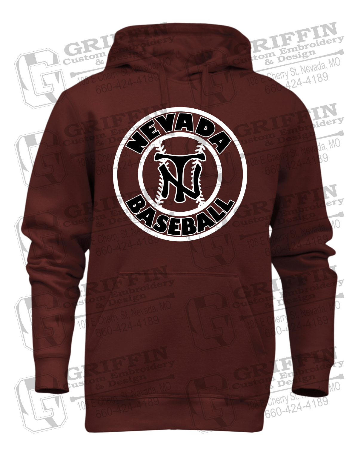 Heavyweight Fleece Hoodie - Baseball - Nevada Tigers 25-W