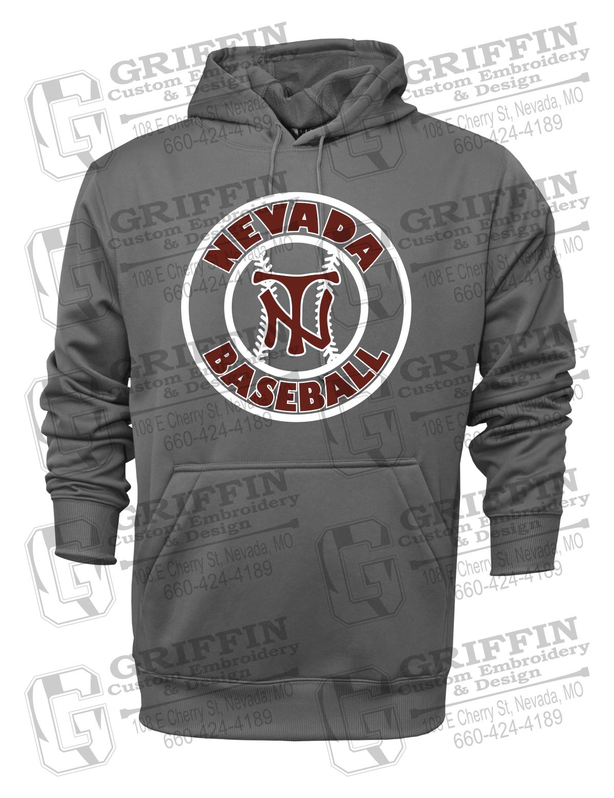 Performance Fleece Hoodie - Baseball - Nevada Tigers 25-W