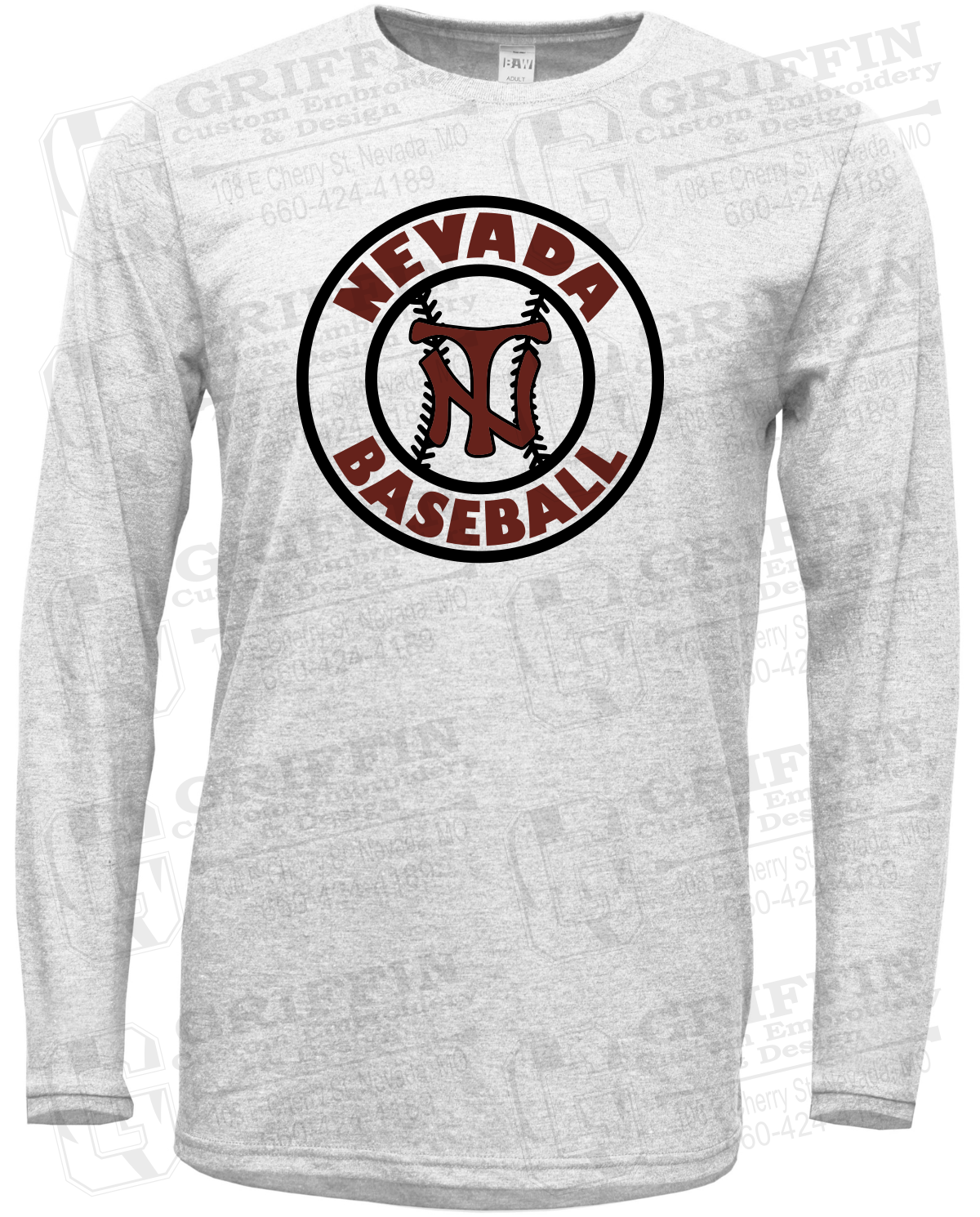 Soft-Tek Long Sleeve T-Shirt - Baseball - Nevada Tigers 25-W