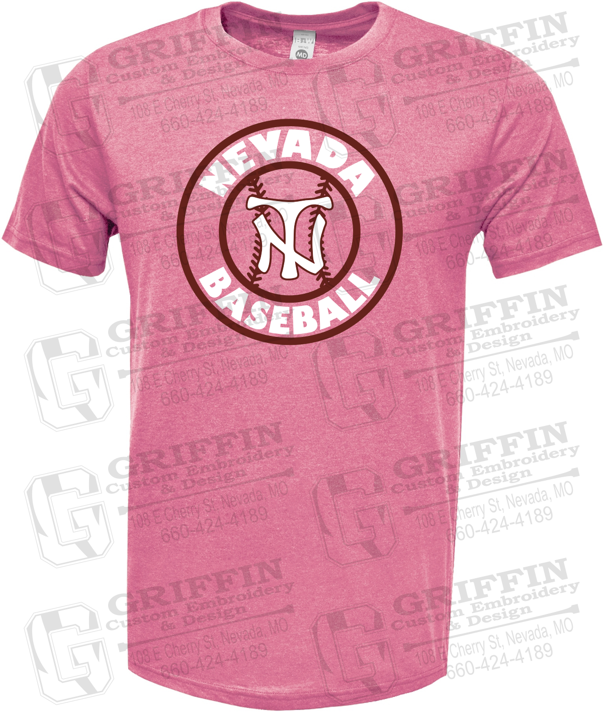 Soft-Tek Short Sleeve T-Shirt - Baseball - Nevada Tigers 25-W