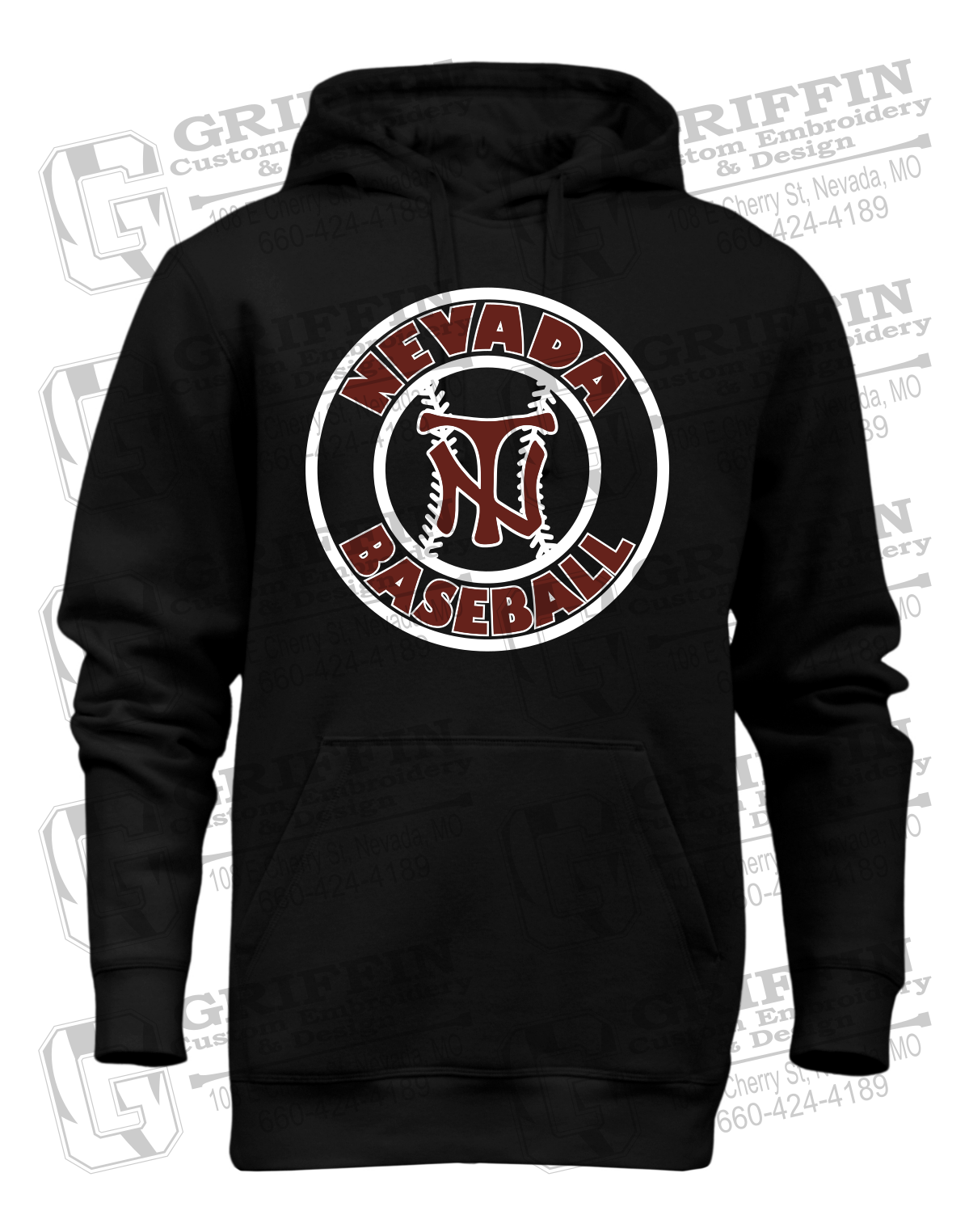 Heavyweight Fleece Hoodie - Baseball - Nevada Tigers 25-W