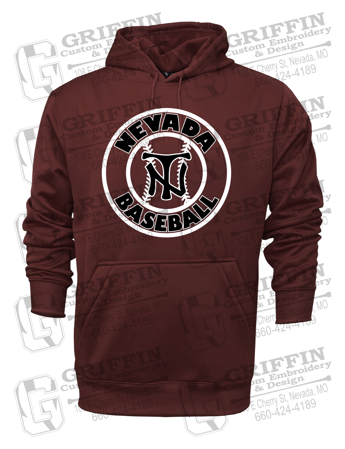 Performance Fleece Hoodie - Baseball - Nevada Tigers 25-W