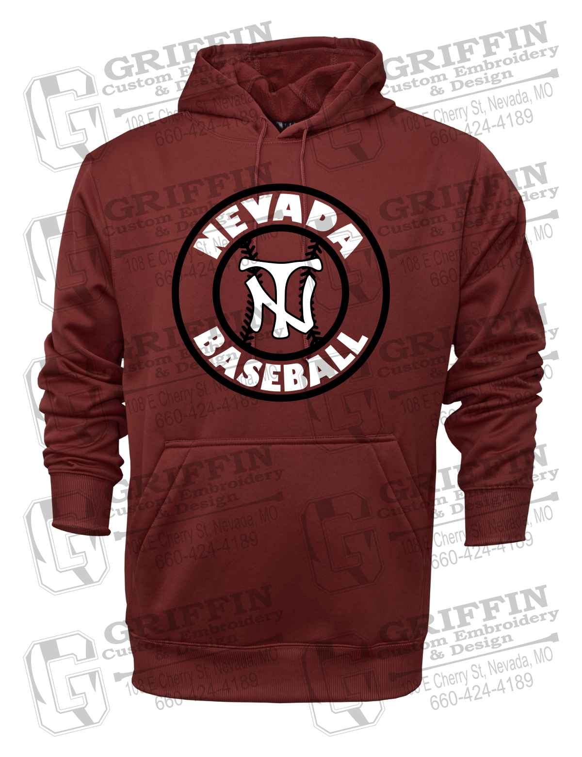 Performance Fleece Hoodie - Baseball - Nevada Tigers 25-W