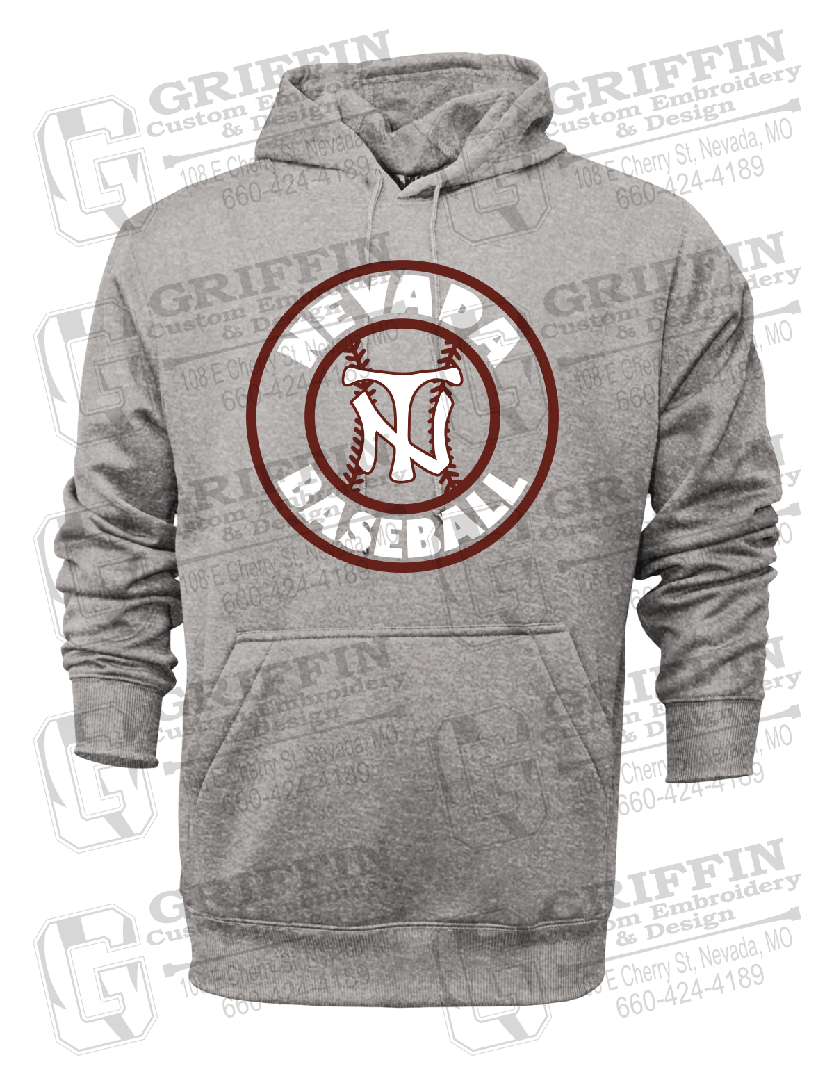 Performance Fleece Hoodie - Baseball - Nevada Tigers 25-W