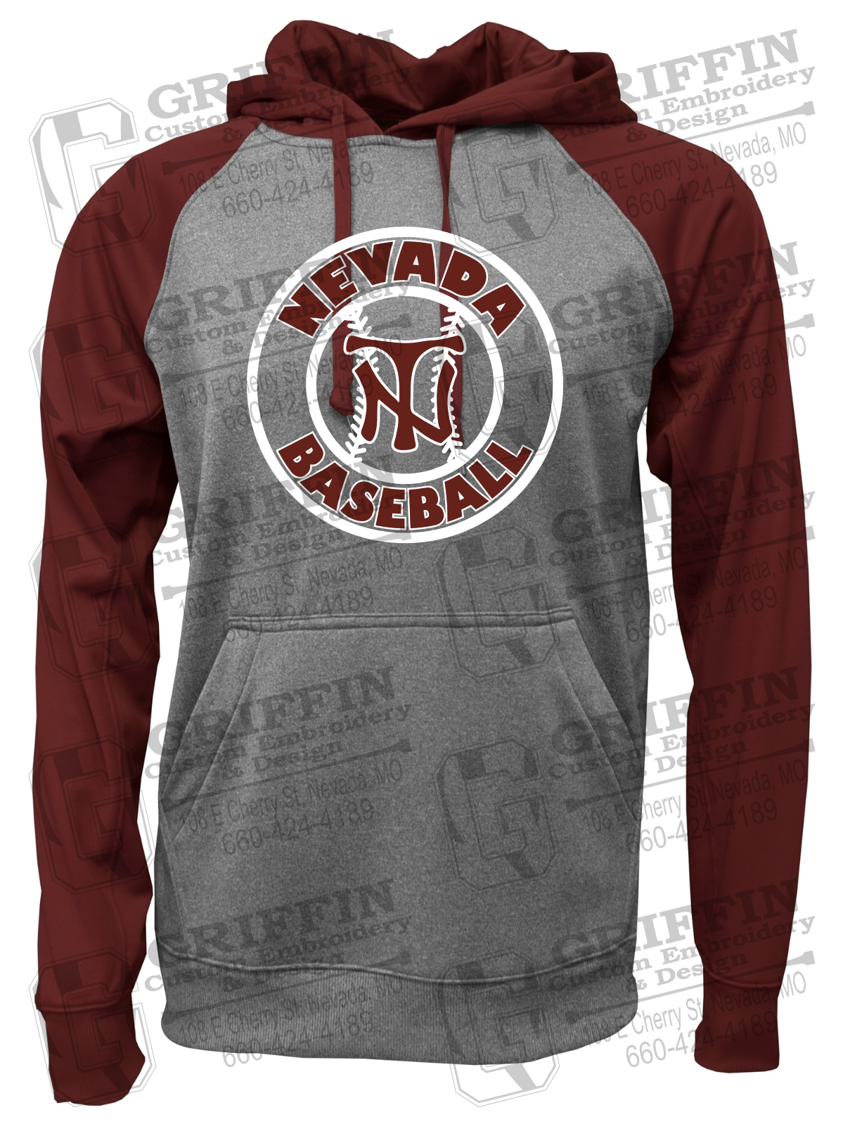 Performance Fleece Raglan Hoodie - Baseball - Nevada Tigers 25-W