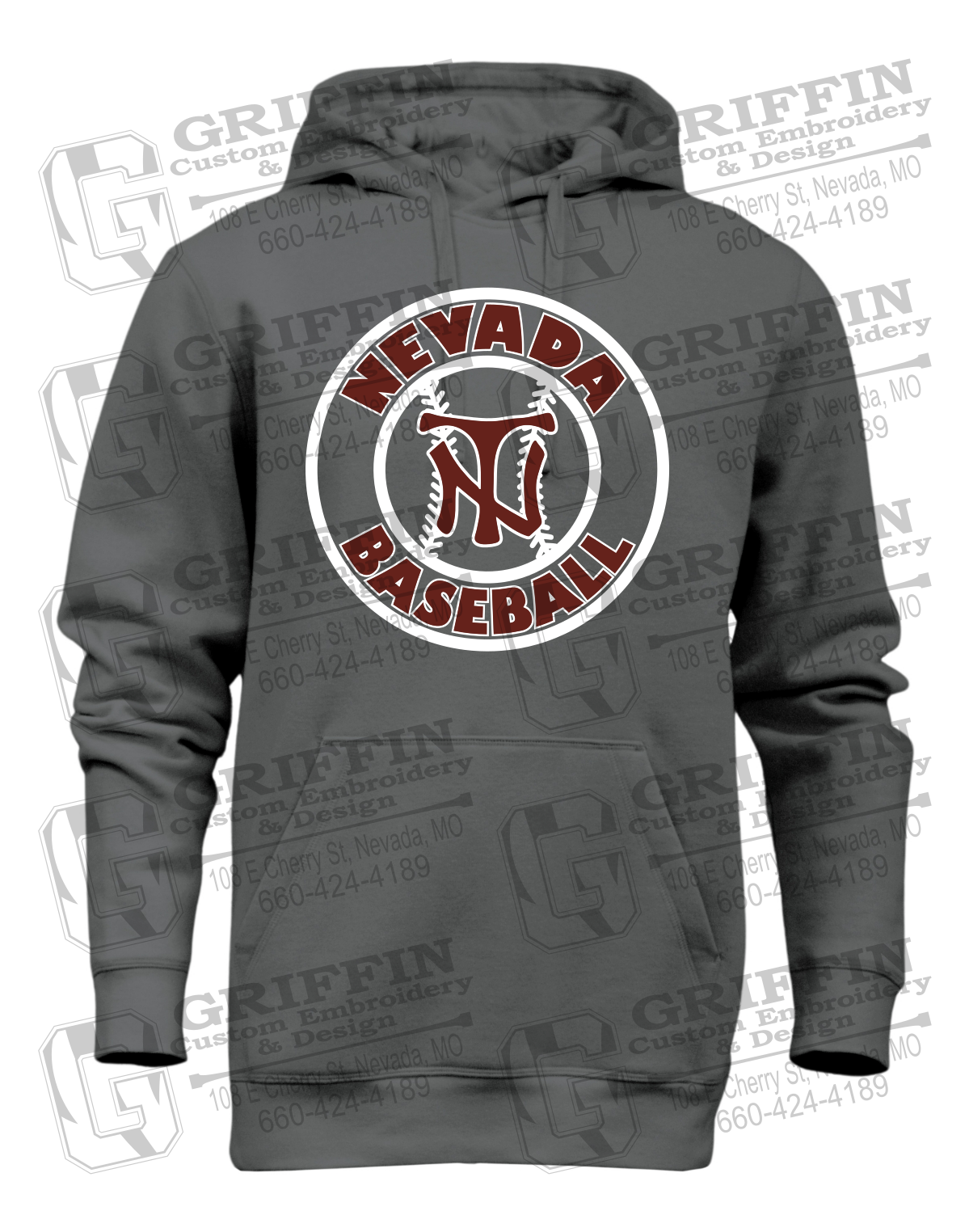 Heavyweight Fleece Hoodie - Baseball - Nevada Tigers 25-W