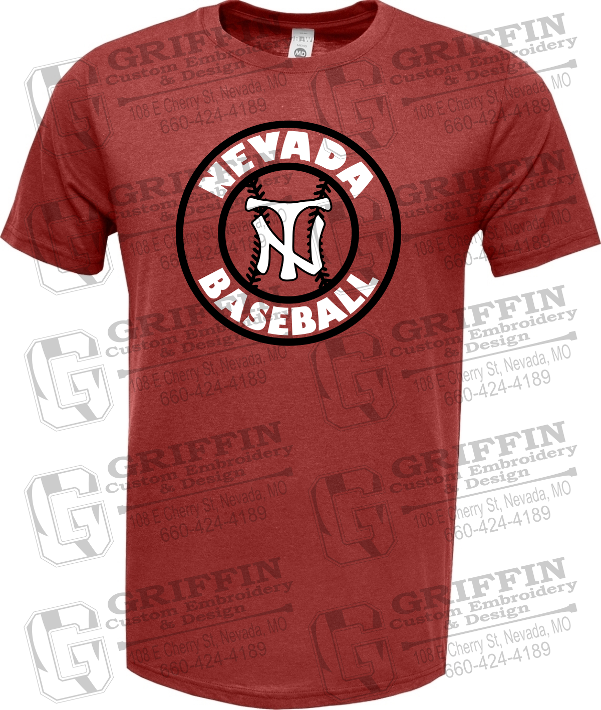 Soft-Tek Short Sleeve T-Shirt - Baseball - Nevada Tigers 25-W