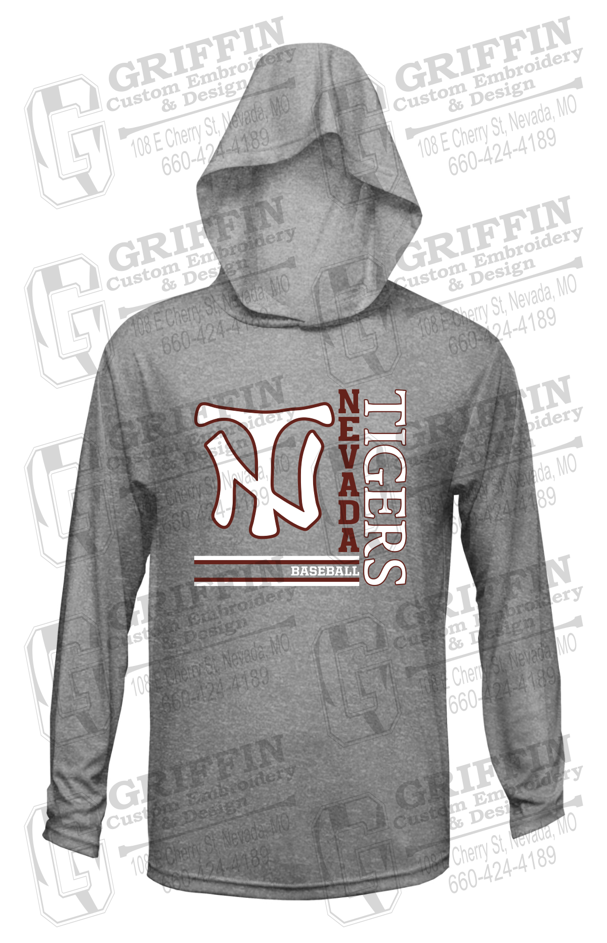 Dry-Fit T-Shirt Hoodie - Baseball - Nevada Tigers 25-X