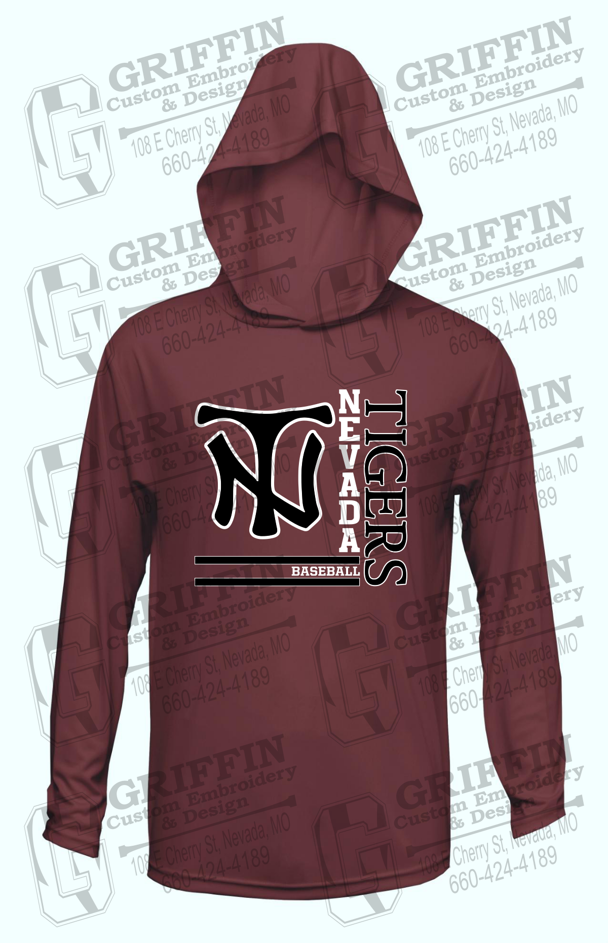 Dry-Fit T-Shirt Hoodie - Baseball - Nevada Tigers 25-X
