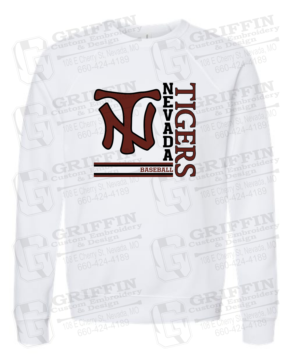 Sponge Fleece Sweatshirt - Baseball - Nevada Tigers 25-X