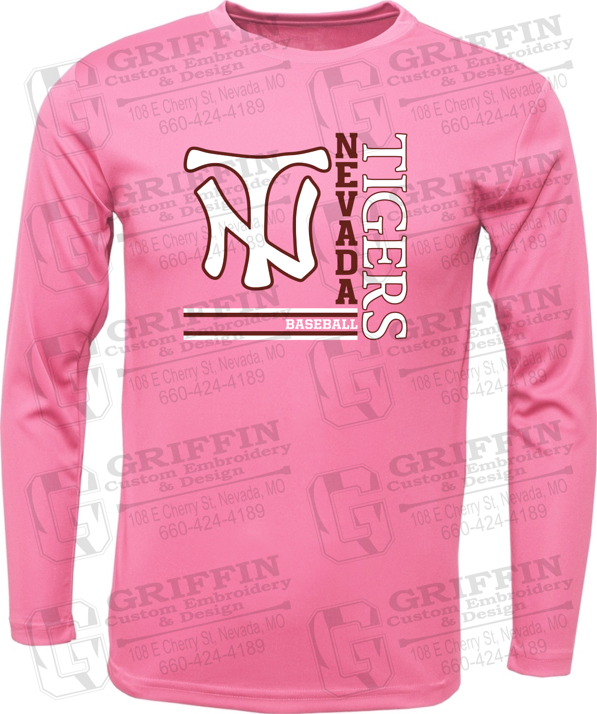 Toddler Dry-Fit Long Sleeve T-Shirt - Baseball - Nevada Tigers 25-X