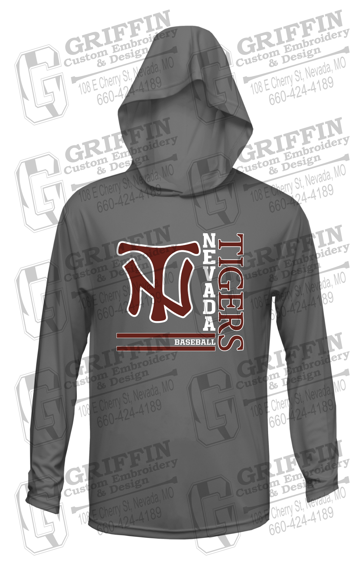 Dry-Fit T-Shirt Hoodie - Baseball - Nevada Tigers 25-X