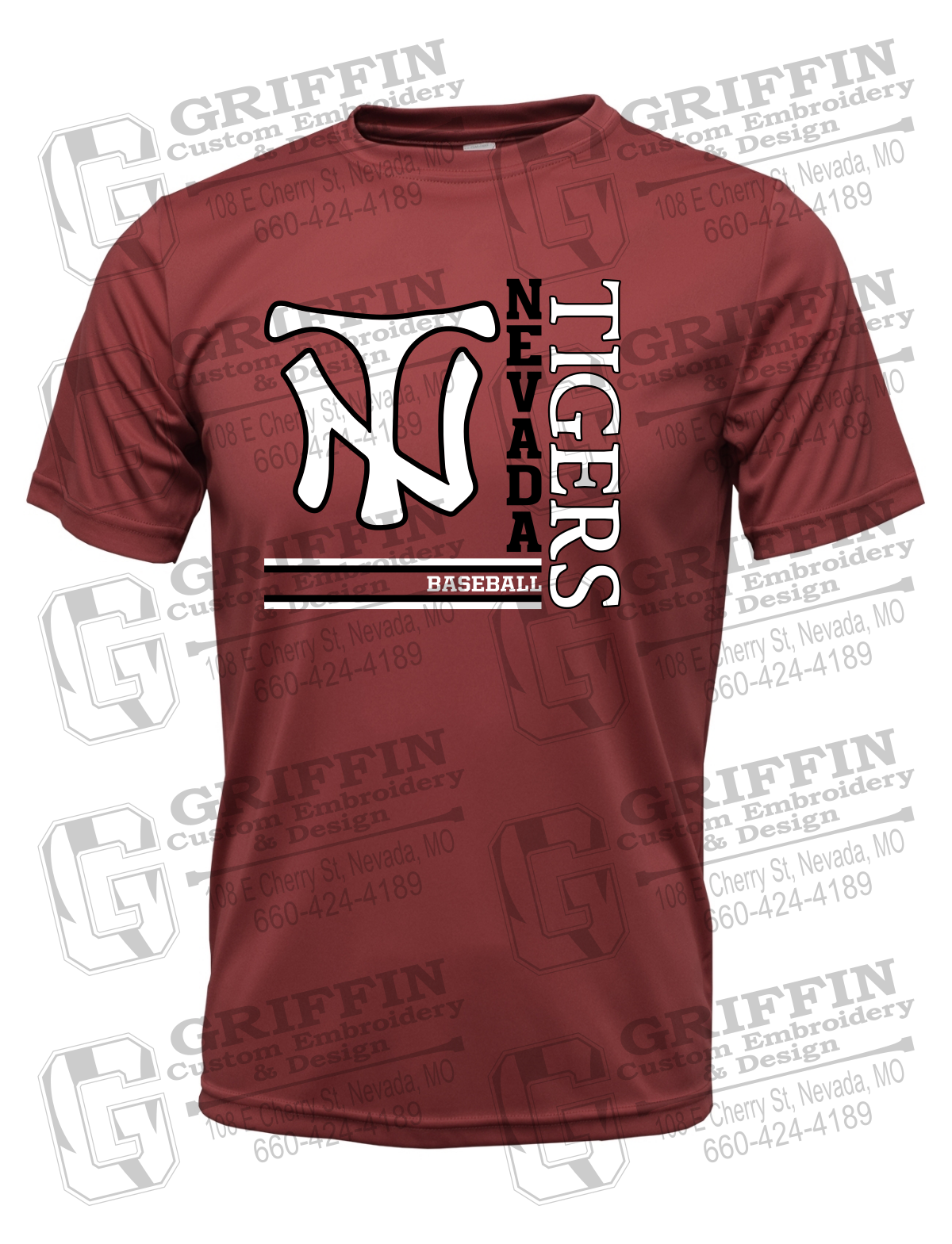 Dry-Fit Short Sleeve T-Shirt - Baseball - Nevada Tigers 25-X