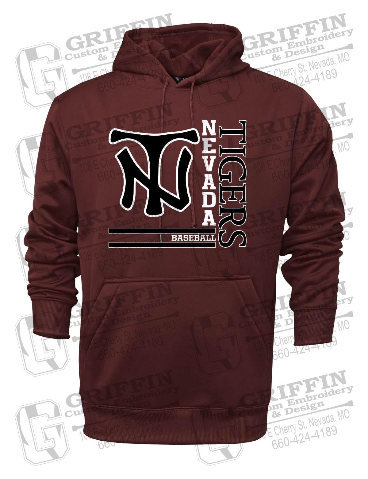 Performance Fleece Hoodie - Baseball - Nevada Tigers 25-X