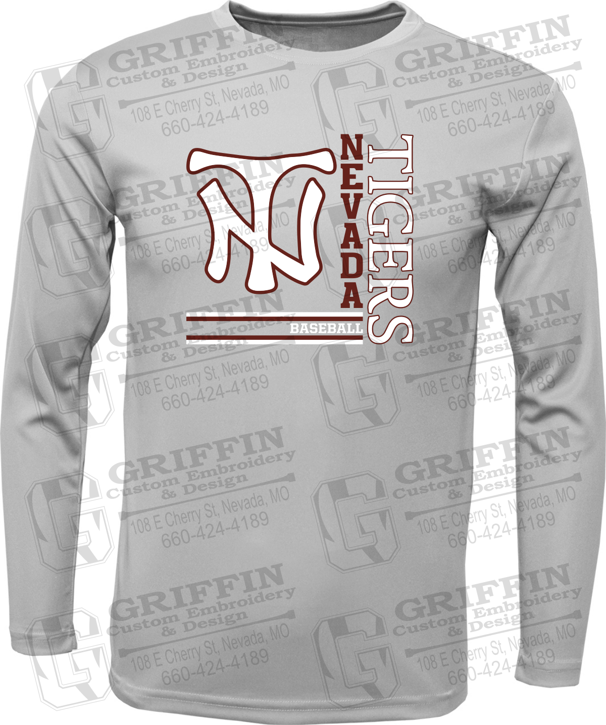 Toddler Dry-Fit Long Sleeve T-Shirt - Baseball - Nevada Tigers 25-X