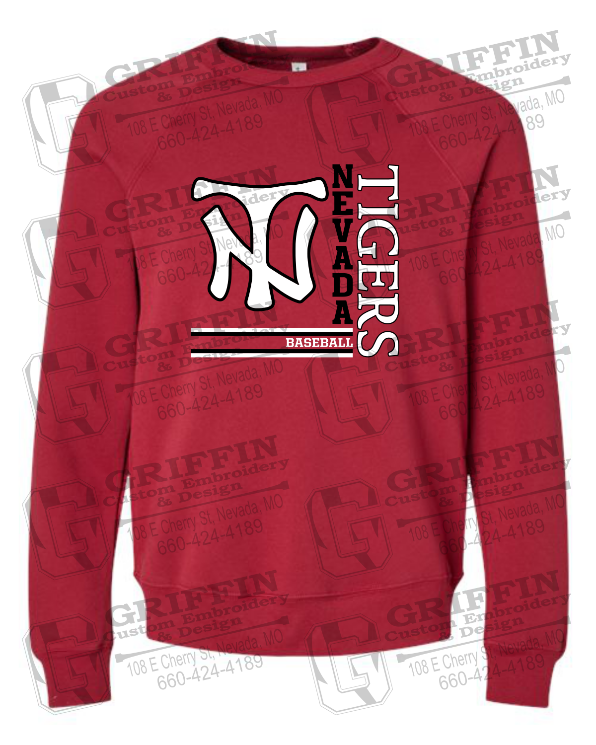 Sponge Fleece Sweatshirt - Baseball - Nevada Tigers 25-X