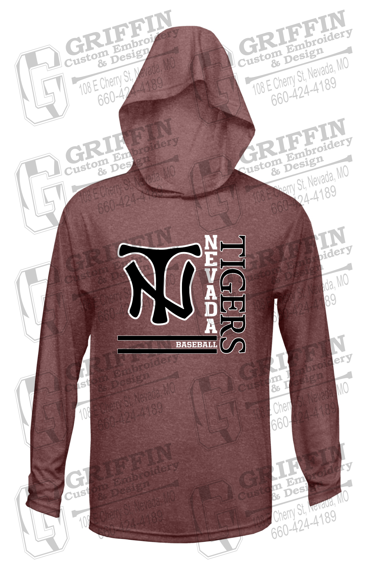 Dry-Fit T-Shirt Hoodie - Baseball - Nevada Tigers 25-X