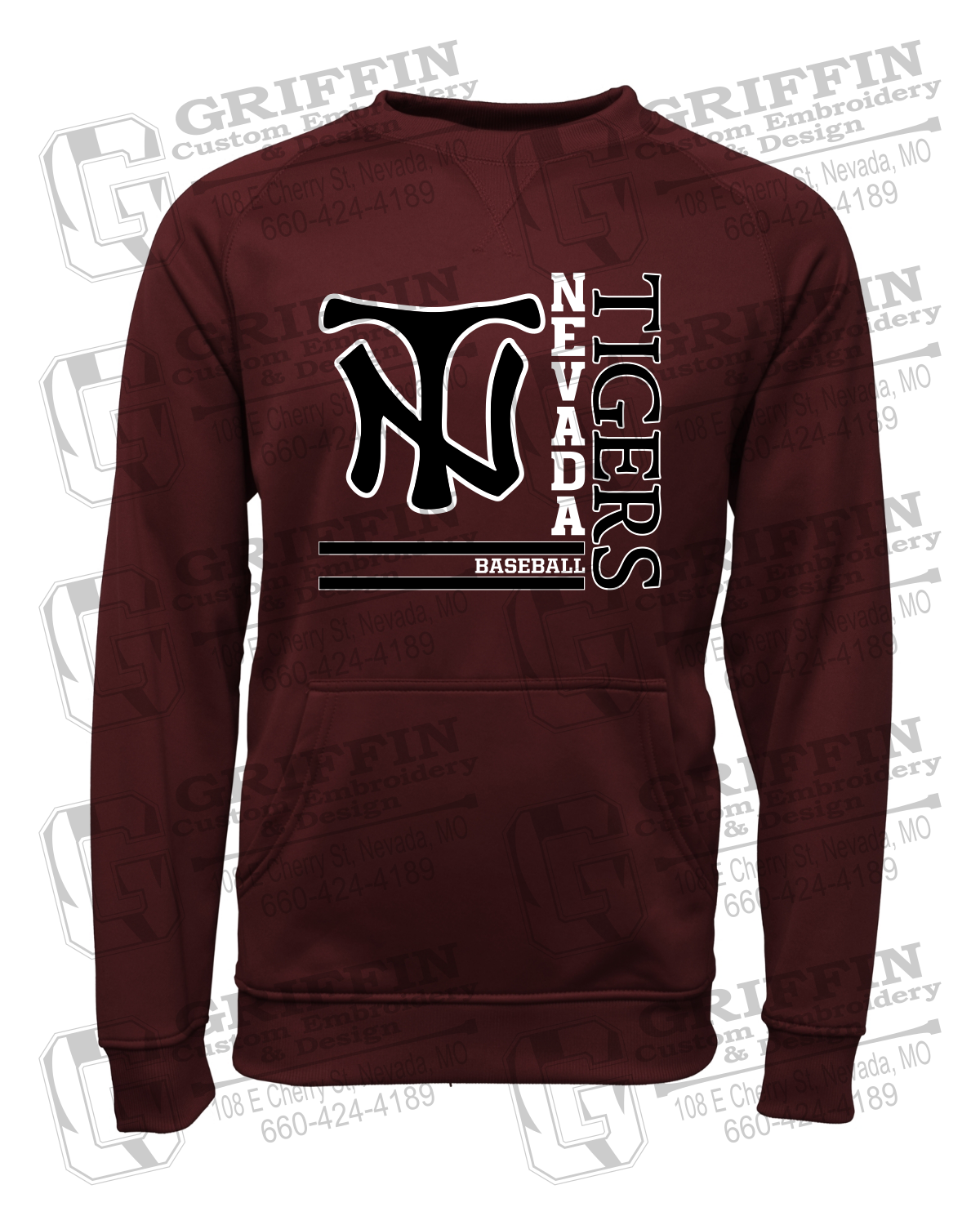 Performance Fleece Sweatshirt - Baseball - Nevada Tigers 25-X