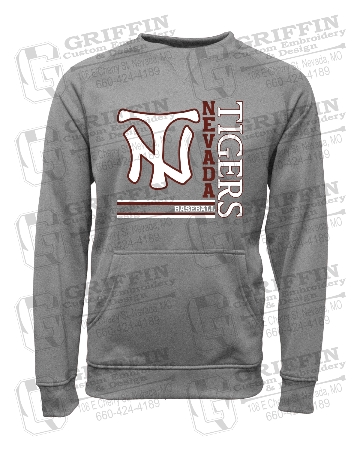 Performance Fleece Sweatshirt - Baseball - Nevada Tigers 25-X