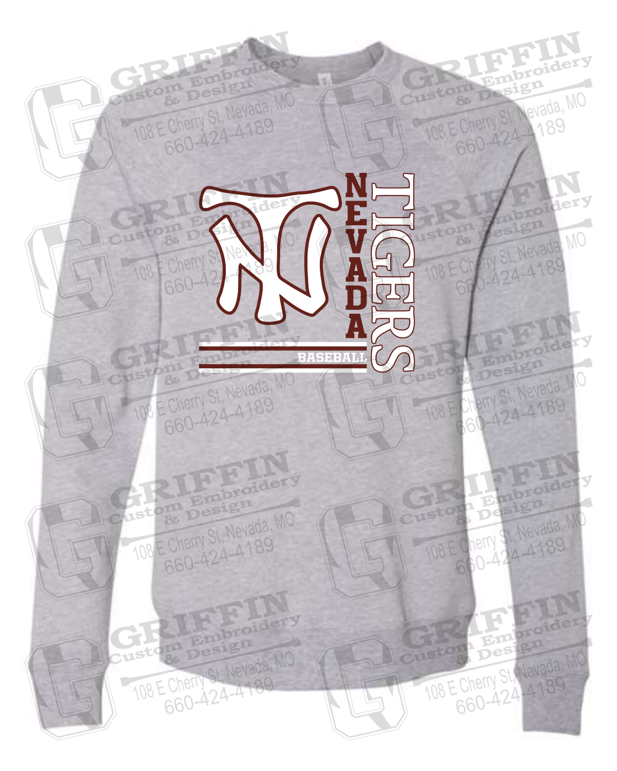 Sponge Fleece Sweatshirt - Baseball - Nevada Tigers 25-X