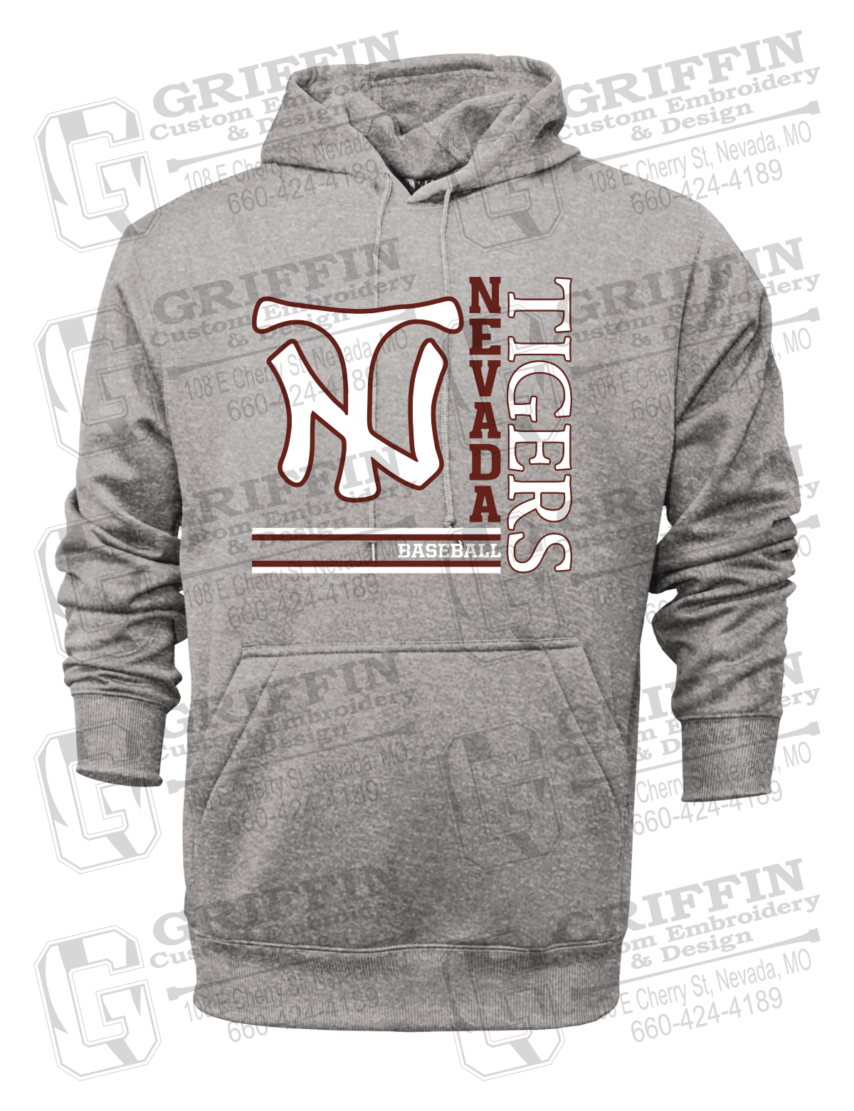Performance Fleece Hoodie - Baseball - Nevada Tigers 25-X