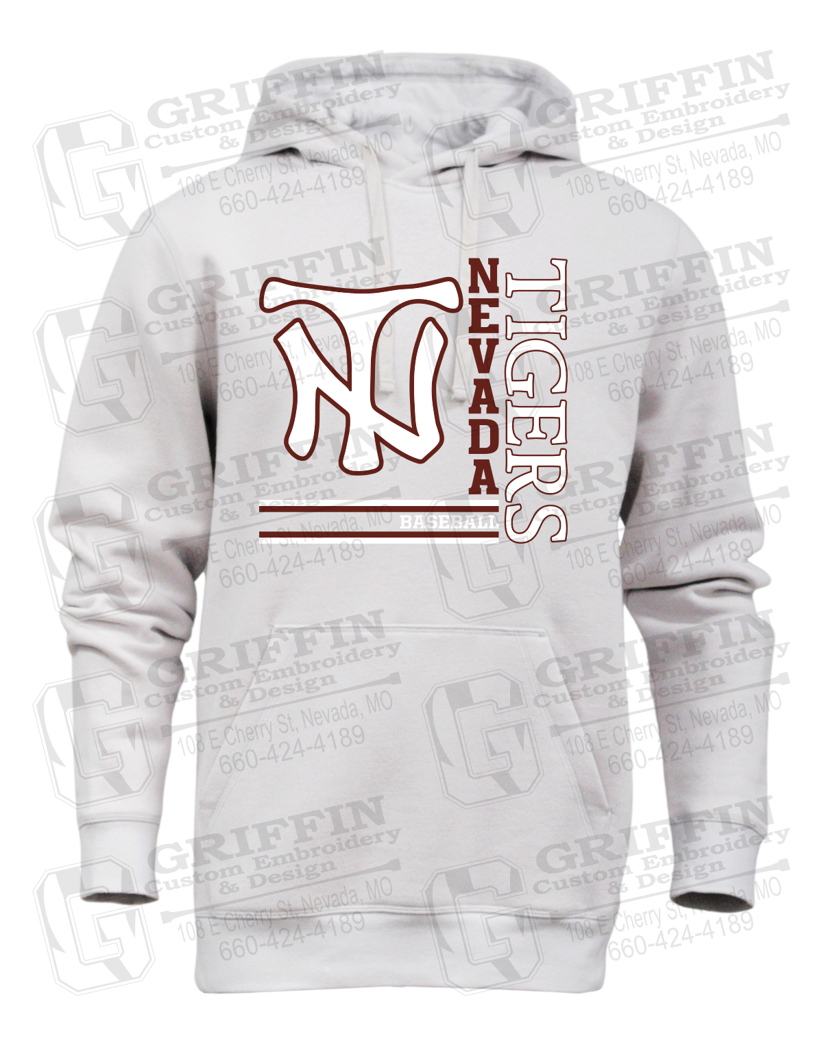 Heavyweight Fleece Hoodie - Baseball - Nevada Tigers 25-X